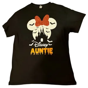 Gildan Disney Auntie Halloween Tee - Black and Orange thumbnail 1