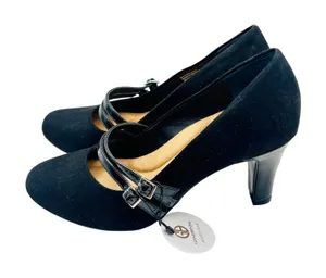 Giani Bernini Vallariaa memory foam footbed black suede Mary Jane pumps sz 7.5 thumbnail 1