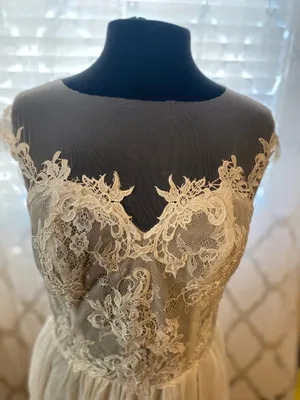 Bridess White Bride Wedding Dress Lace Split Long Floral Formal Gown + Cups NEW thumbnail 4