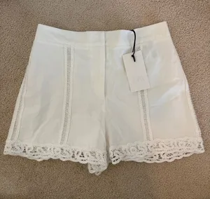 Zara white crochet trim shorts new with tags thumbnail 1