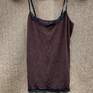 Animal Print LaceTrim Adjustable Spaghetti Strap Lounge Sleep Tank L thumbnail 3