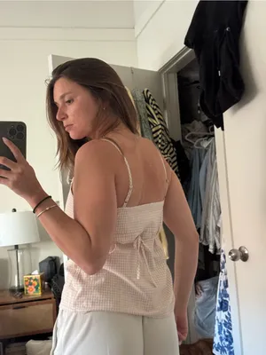 Brandy Melville light pink gingham camisole thumbnail 2