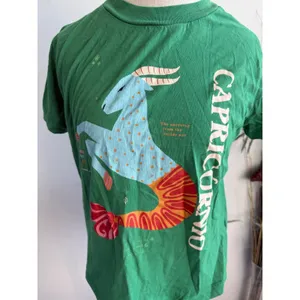 Farm Rio Green Capricornio Zodiac Graphic T-Shirt‎ Womens Small 100% Cotton thumbnail 5