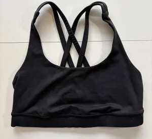 Lululemon Black Strappy Back Sports Bra Women's Size 4 Workout Yoga Athletic‎ thumbnail 1