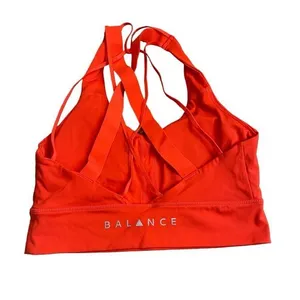 Balance Athletica‎ Women’s Size M Aura Sports Bra Blood Orange Strappy Back thumbnail 4