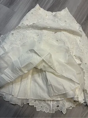 Mac Duggar White Eyelet Midi Skirt - Elegant A-Line thumbnail 5