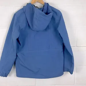 Eddie Bauer women’s softshell light blue full zip hooded lightweight coat thumbnail 3