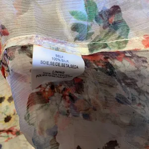 HD In Paris Anthropologie Womens Size Petite XS Multicolor Floral Sheer Silk Top thumbnail 5