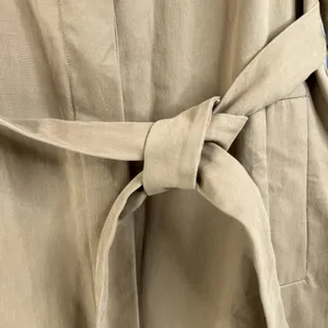 COS women’s Size 34 S Trench Coat Belted Jacket Khaki‎ Long Collarless Pockets thumbnail 5