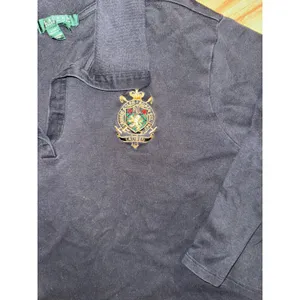 Lauren Ralph Lauren Polo Top Womens 3X Black Good Crest Embroidered 3/4 Sleeve thumbnail 2