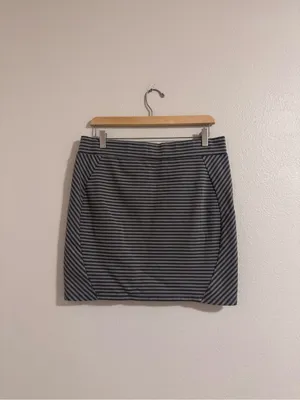 Toad&Co Black and Gray Striped Mini Skirt thumbnail 3