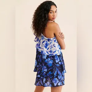 Anthropologie Floral One-Shoulder Ruffle Dress thumbnail 3