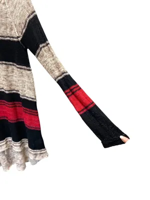 Free People So Perfectly Yours Striped Sweater Beige Size L Beach Coastal Boho thumbnail 9