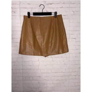 Abercrombie & Fitch Tan Vegan Leather Mini Skort High Waisted Brown Size M thumbnail 4