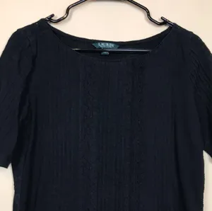 Lauren Ralph Lauren Women’s Black Lace Pleated Half Sleeve Blouse thumbnail 2
