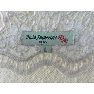Vivid Importers Lace Crochet Floral Fringe Kimono Vest Size Large Boho Festival thumbnail 6