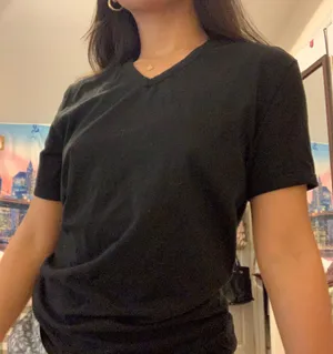 Calvin Klein Black V Neck Basic Top thumbnail 1