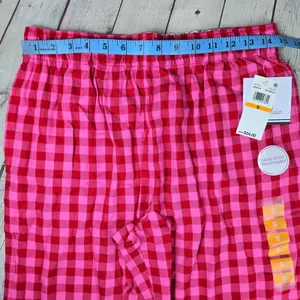 Roudelain Pink Red Gingham Pajama Pants Womens Small NWT EMJN341M thumbnail 6