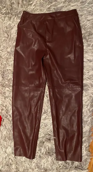 Maroon Leather Pants thumbnail 1