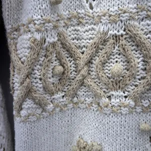 Express Vintage Fair Isle Sweater Cream Medium‎ thumbnail 13
