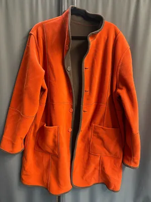Susan Graver Fleece Jacket 1X Brown Long Sleeve Button Front Reversible B76 thumbnail 1