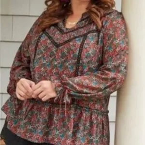 Matilda Jane Floral Carol Top Boho Peasant Prairie Hippie Cottagecore Womens XXL thumbnail 1