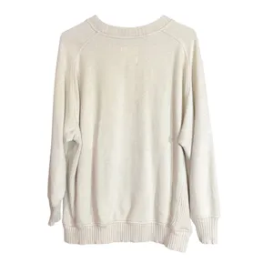 Aerie Womens‎ Size Small Oversized Ribbed Side Crewneck Sweatshirt Ivory Lounge thumbnail 3