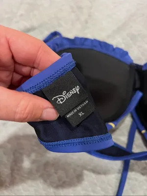 XL Disney Royal Blue Halter Bikini Top with Red Bow thumbnail 3