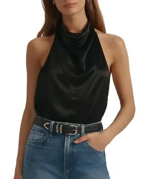 Heartloom Satin Cowlneck Halter Top thumbnail 1