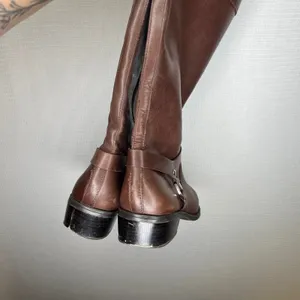Lauren Ralph Lauren Brown Leather Riding Boots Silver Hardware Size 11B thumbnail 3