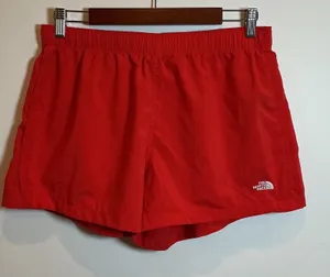 The North Face Athletic Running Shorts Red Elastic Waist Logo Large L Hiking Gym thumbnail 1