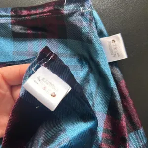 Nebbity two piece velvet plaid blue set top + skirt size small thumbnail 3