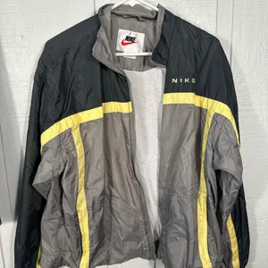 Nike Vintage Spell Out Striped Zip Up Jacket Size Large EUC thumbnail 3