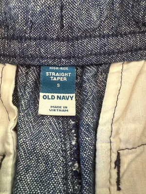 Old Navy women's straight taper high rise blue elastic waist pants size small thumbnail 8