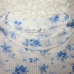 Altar'd State Blue Floral Blouse thumbnail 2