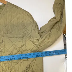 Nordstrom Quilted Liner Jacket‎ Medium Olive Green Diamond Stitch Snap Front thumbnail 6