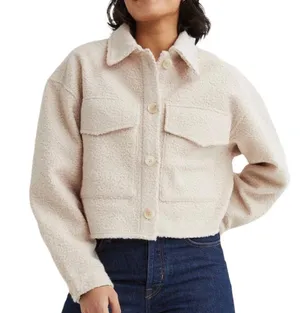 Divided Cropped Teddy Jacket thumbnail 1