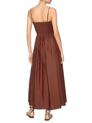 NWOT Farm Rio Cotton Burgundy Sleeveless Midi Dress Size XS thumbnail 3