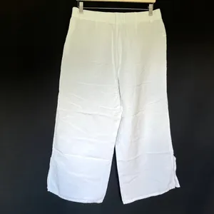J.Jill white wide leg linen rayon pants women's‎ size medium summer style light thumbnail 6