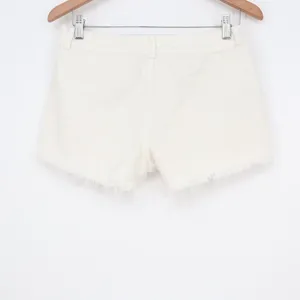 Aerie White Distressed Denim Shorts Frayed Raw Hem XS thumbnail 5