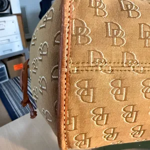 Dooney & Bourke DB Signature Tan Weekender Canvas Tote with Leather Trim thumbnail 11
