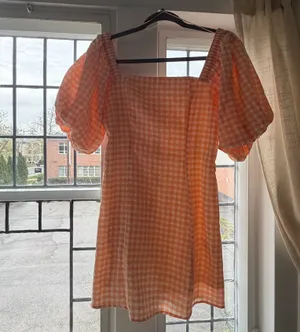Boutique Orange gingham mini dress thumbnail 2