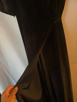 Baltic Born wrap around Black Velvet Wrap Maxi Dress thumbnail 3