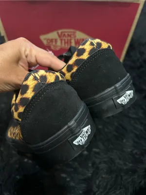 VANS old skool black suede animal print lace up shoes sneakers women’s 8.5 new thumbnail 4