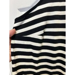Lauren Ralph Lauren Black‎ White Striped Ruffle Hem Sleeveless Cotton Dress M thumbnail 5