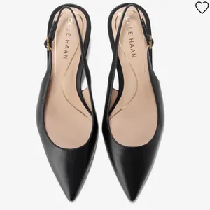 Cole Haan Black Leather Slingback Kitten Heel Pumps Womens 10.5 B thumbnail 4