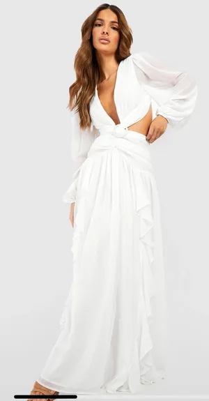 Boo hoo white cut out dress thumbnail 1