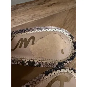Sam Edelman Black Tan Snakeskin‎ Slingback Kitten Heel Pumps 7.5 *flaw thumbnail 6