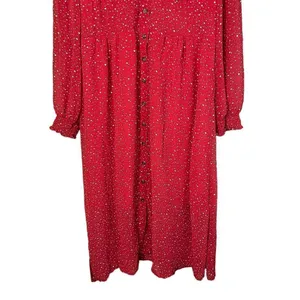 Suzanne Betro Red and Ivory‎ Polka Dot Button Front Dress XL thumbnail 3