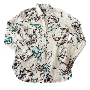 Lauren Ralph Lauren Pale‎ Pink Floral Cotton Button Down Shirt Delicate Feminine thumbnail 1